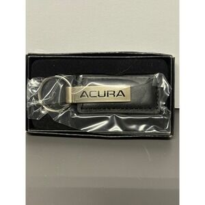 Acura Black Leather Keychain Silver Logo Key Fob Gunn Acura San Antonio NEW